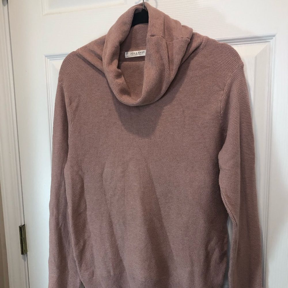 Jon & Anna Contemporary pink cowl neck long sleeve sweater size large - Picture 4 of 10